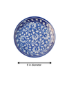 Floral pattern on a plate In blue pottery