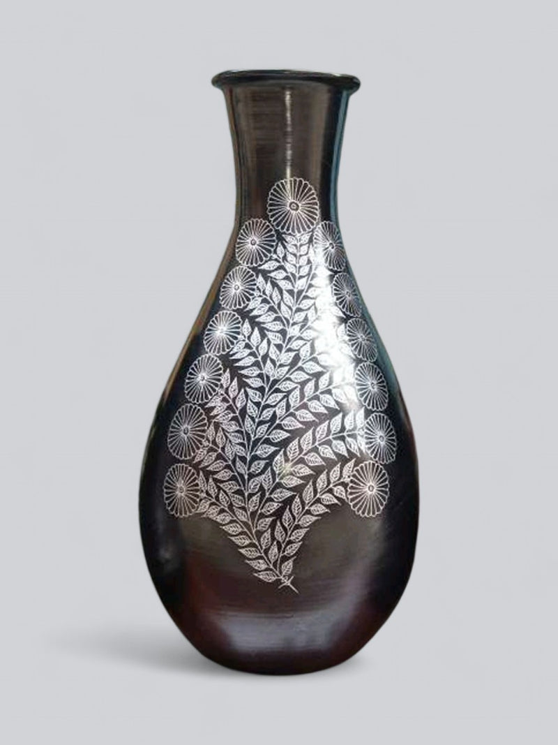 Shop  Flower vase in Black Pottery by Ramjatan Prajapati