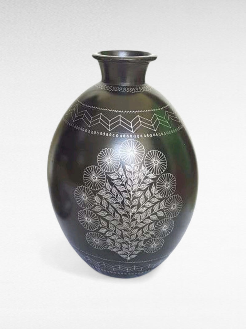 Shop  Flower vase in Black Pottery by Ramjatan Prajapati