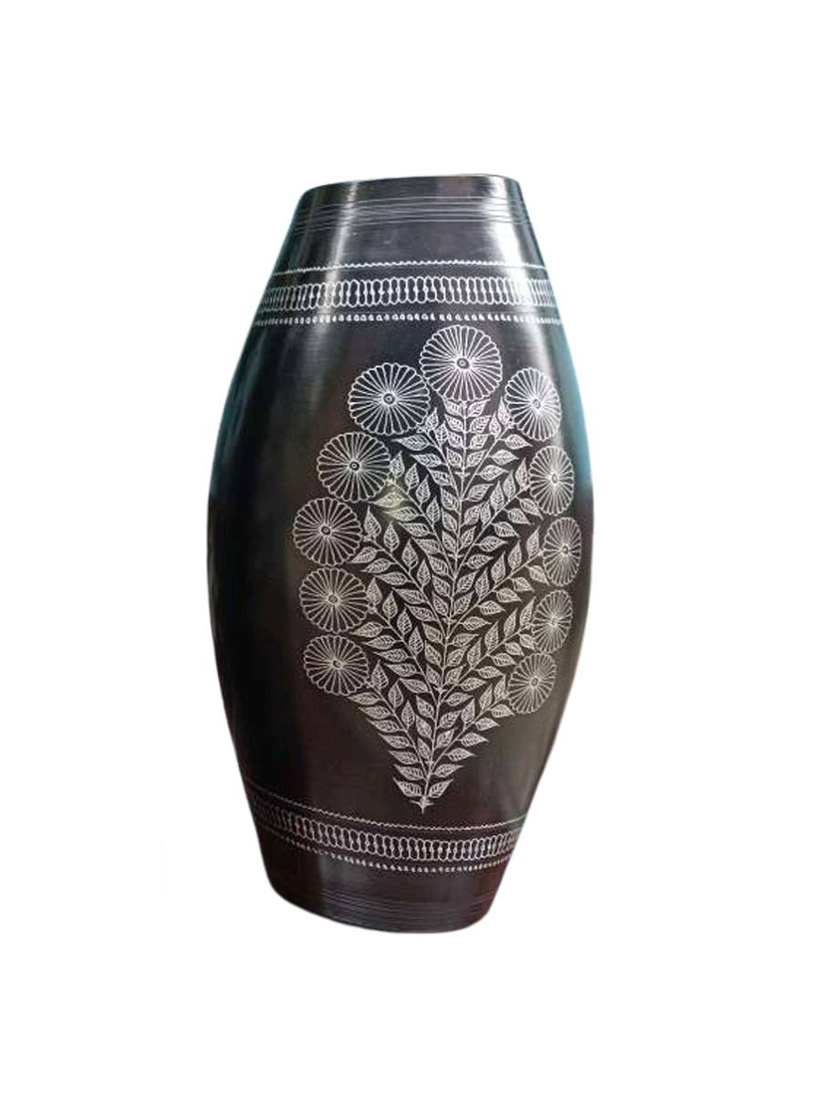 Shop  Flower vase in Black Pottery by Ramjatan Prajapati