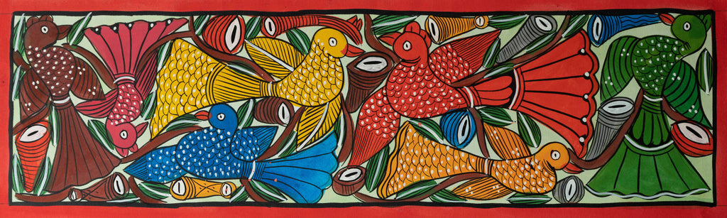 Buy Flying birds in Santhal-Tribal Pattachitra