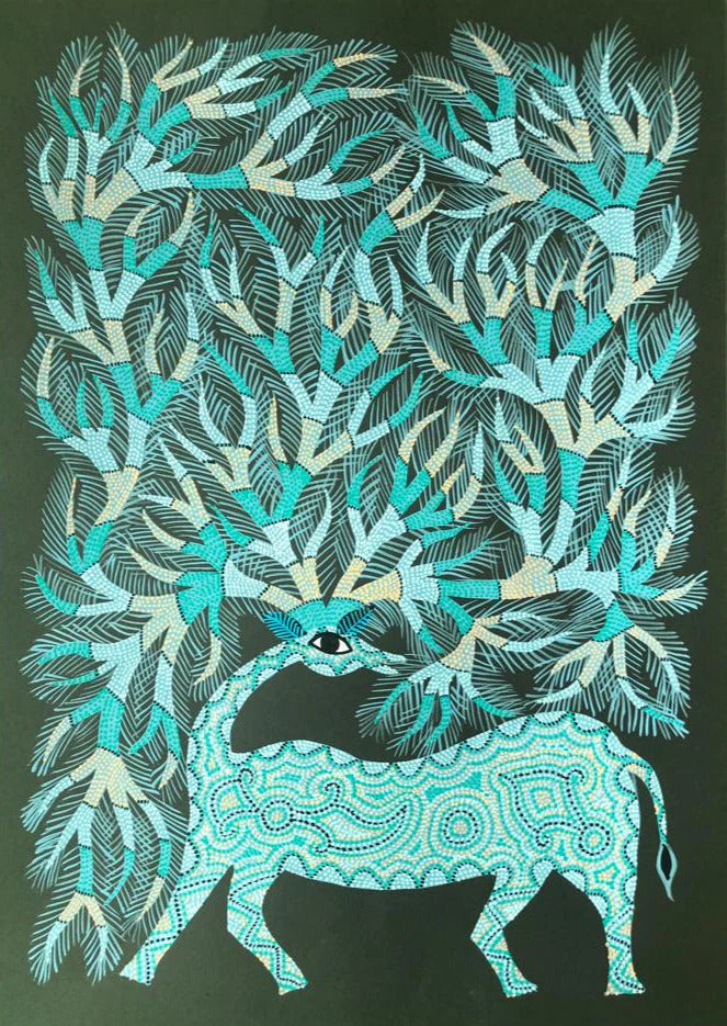 Buy Forest Deer Bhil Painting by Geeta Bariya