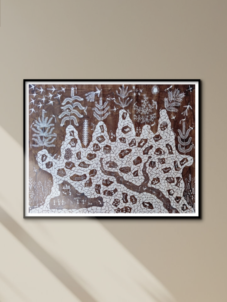 Forest and Animal life : Warli Painting by Anil Wangad