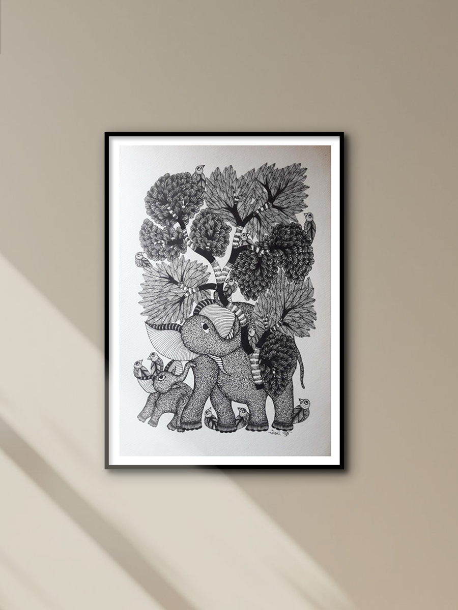 Shop Elephant and trees in Gond by Kailash Pradhan