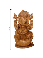 Ganesha- Graceful Guardian in Kadam Wood Carving artwork for sale