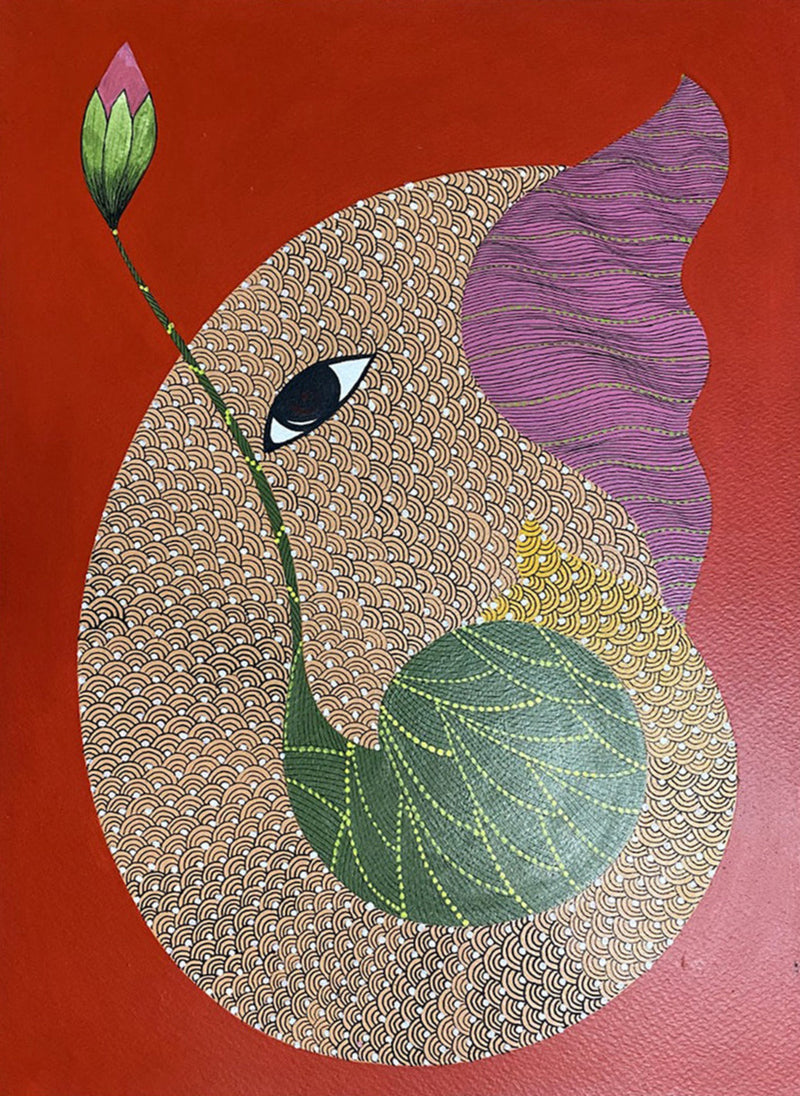 Ganesha, Gond Painting by Venkat Shyam