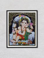 Ganesha, Tanjore Painting by Sanjay Tandekar