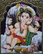 Buy Ganesha, Tanjore Painting by Sanjay Tandekar