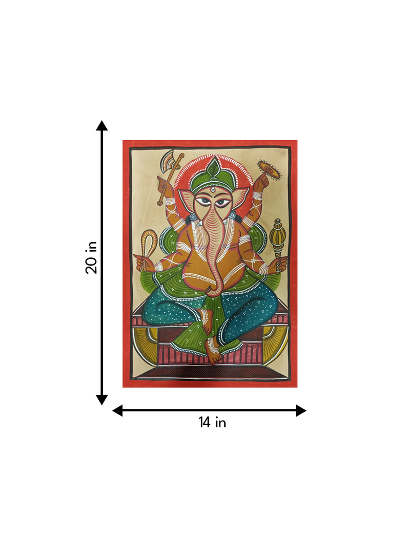 Ganesha handpainted in Kalighat style for sale