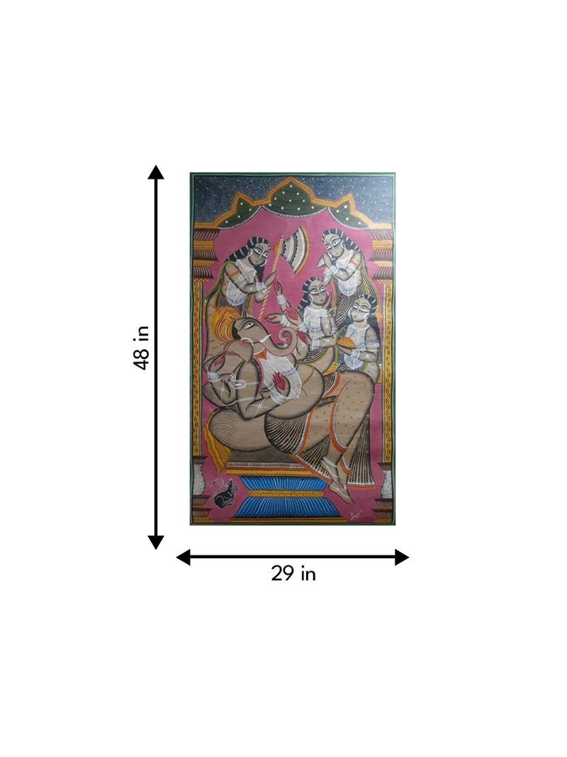 Ganesha, handpainted in Kalighat style for sale