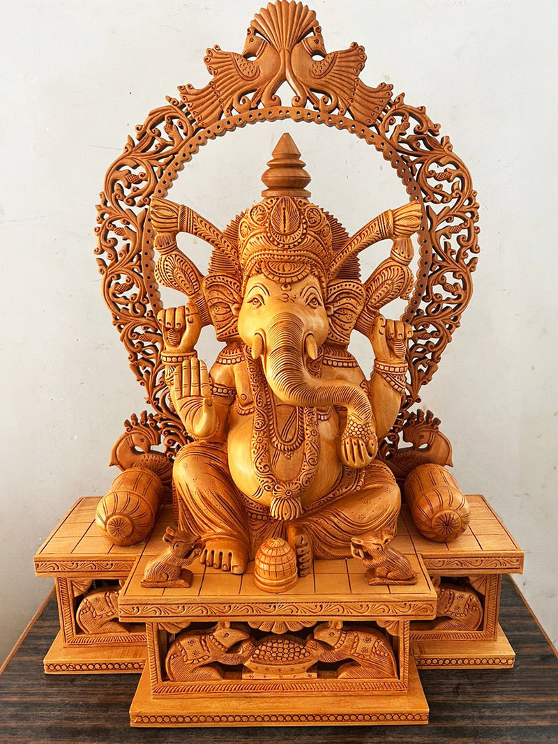 Shop Ganesha in Kadam Wood Carving by Om Prakash