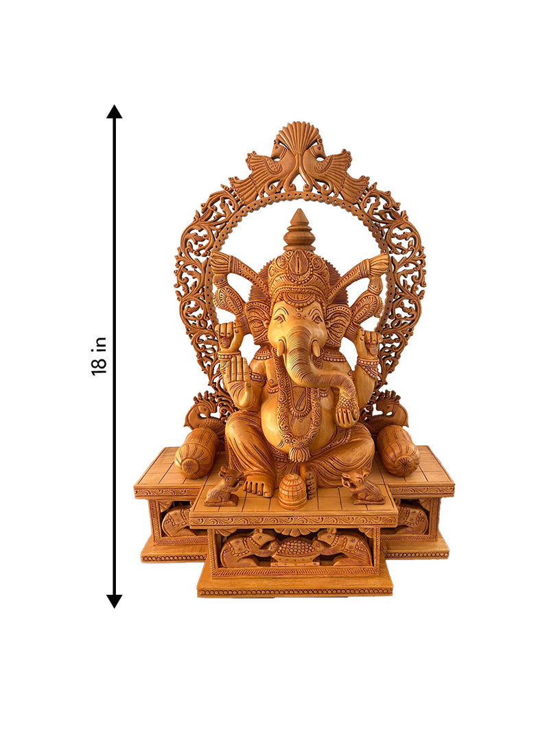 Ganesha in Kadam Wood Carving artwork for sale