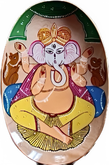 Order Online Lord Ganesha Kalighat art Wall Plates