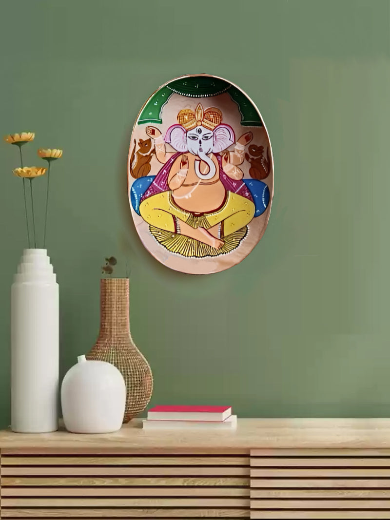 Buy Lord Ganesha Kalighat art Wall Plates