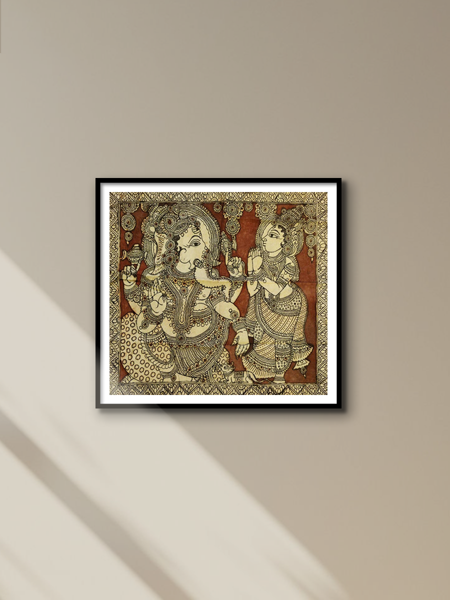 Buy Ganesh’s Radiance: Kalamkari painting by Sudheer