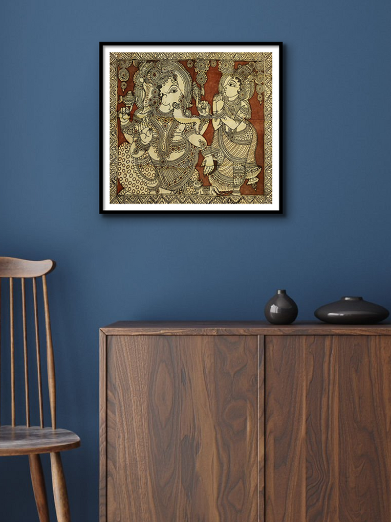 Shop Ganesh’s Radiance: Kalamkari painting by Sudheer