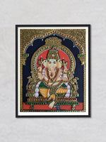 Ganpati, Tanjore Painting by Sanjay Tandekar