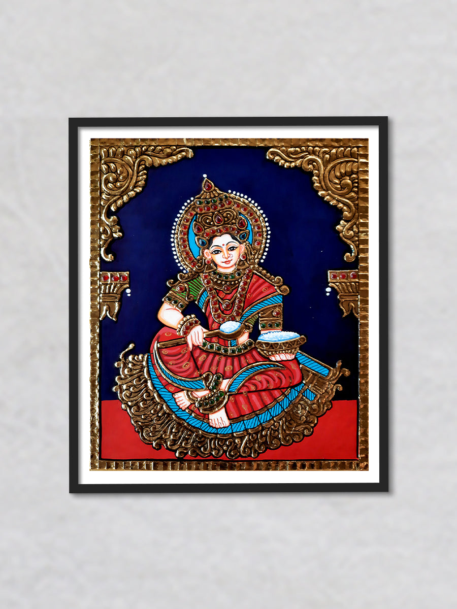 Goddess Annapurna, Tanjore Art by Sanjay Tandekar