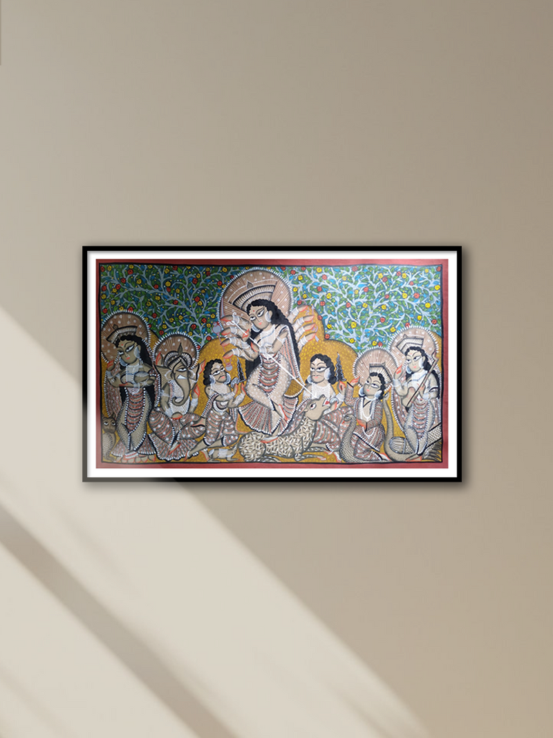 Shop Goddess Durga Kalighat painting by Hasir Chitrakar