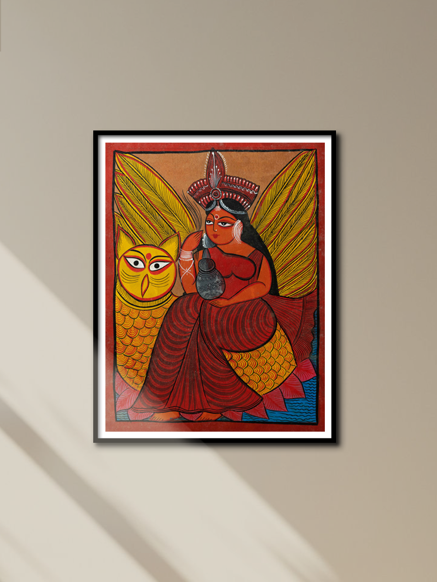 Goddess Lakshmi in Bengal Pattachitra by Manoranjan Chitrakar