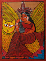 Goddess Lakshmi in Bengal Pattachitra by Manoranjan Chitrakar