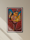 Goddess Parvati with Ganesha in Bengal Pattachitra by Manoranjan Chitrakar