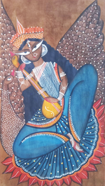 Goddess Saraswati in Kalighat by Uttam Chitrakar