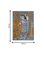 Goddess in Fishing:Madhubani painting for sale