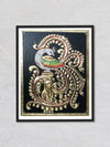 Golden Peacock, Tanjore Painting by Sanjay Tandekar