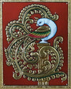 Golden Peacock, Tanjore Painting by Sanjay Tandekar