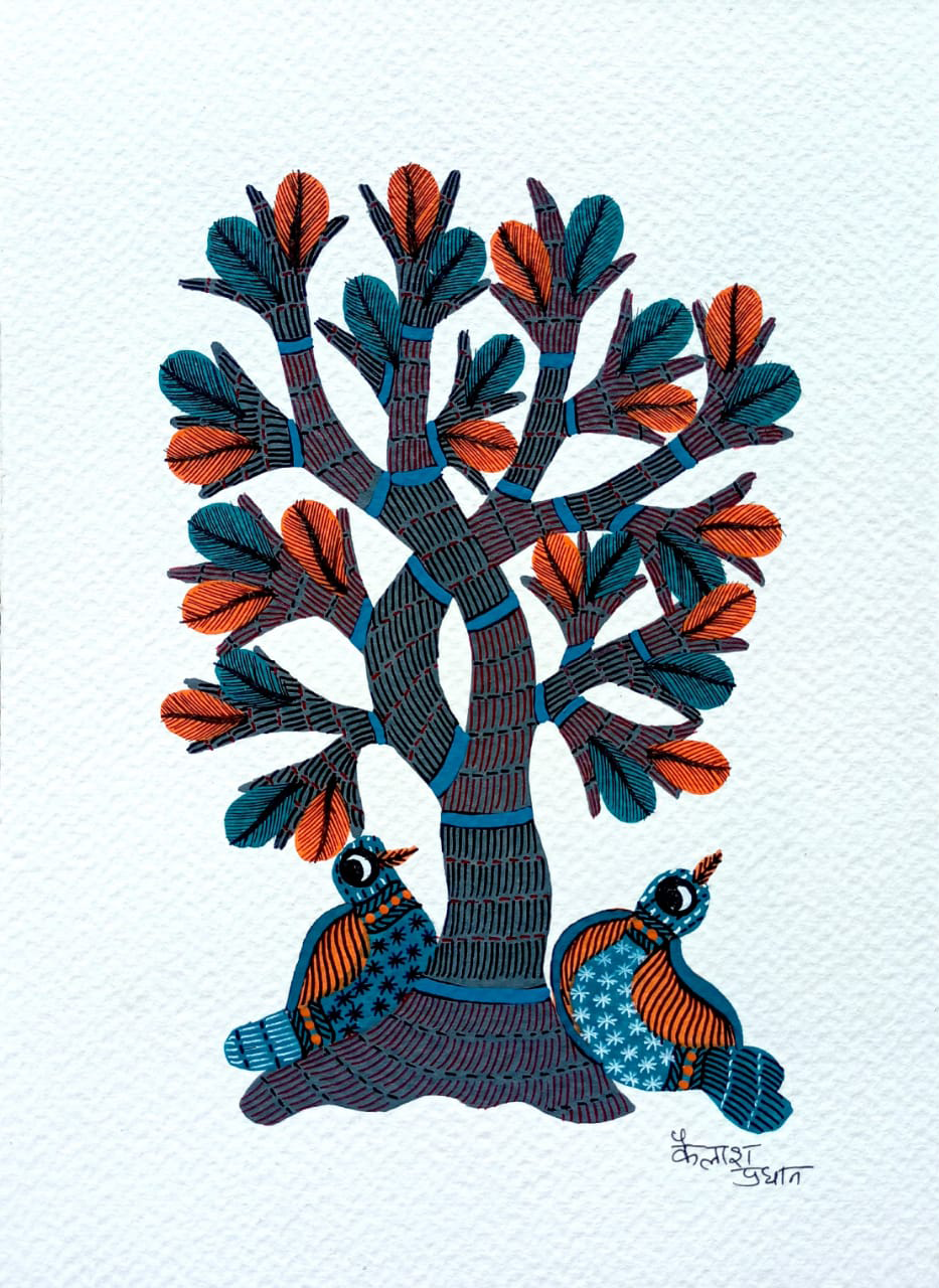 Buy Gond Harmony: Gond art by Kailash Pradhan