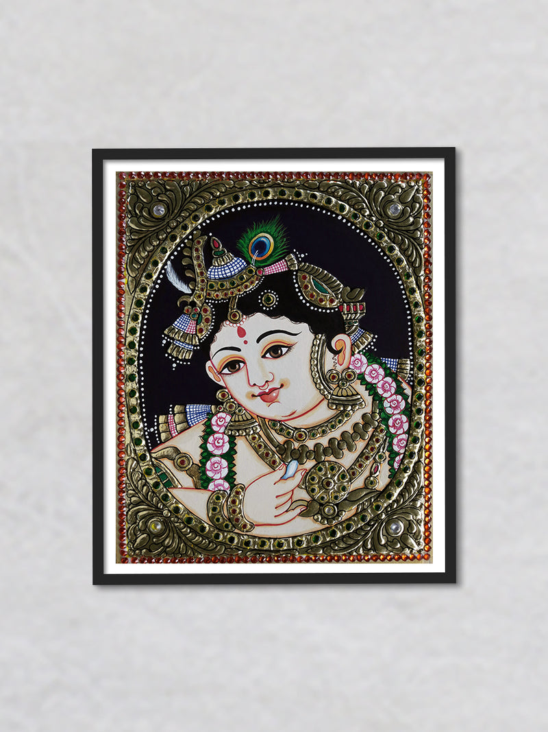 Gopala: Symbol of Narayana, Tanjore Art by Sanjay Tandekar