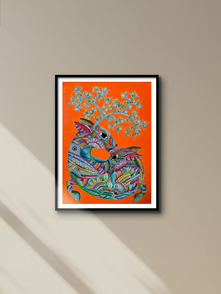 Graceful Deer: Gond Painting by Venkat Shyam for sale