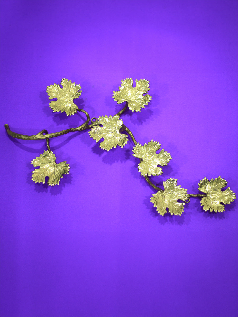 Shop Grapevine candle stand 7 leaves in Brass work