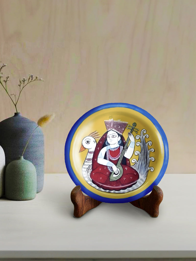 Shop for  Saraswati Kalighat Wooden Wall Plates at memeraki.com