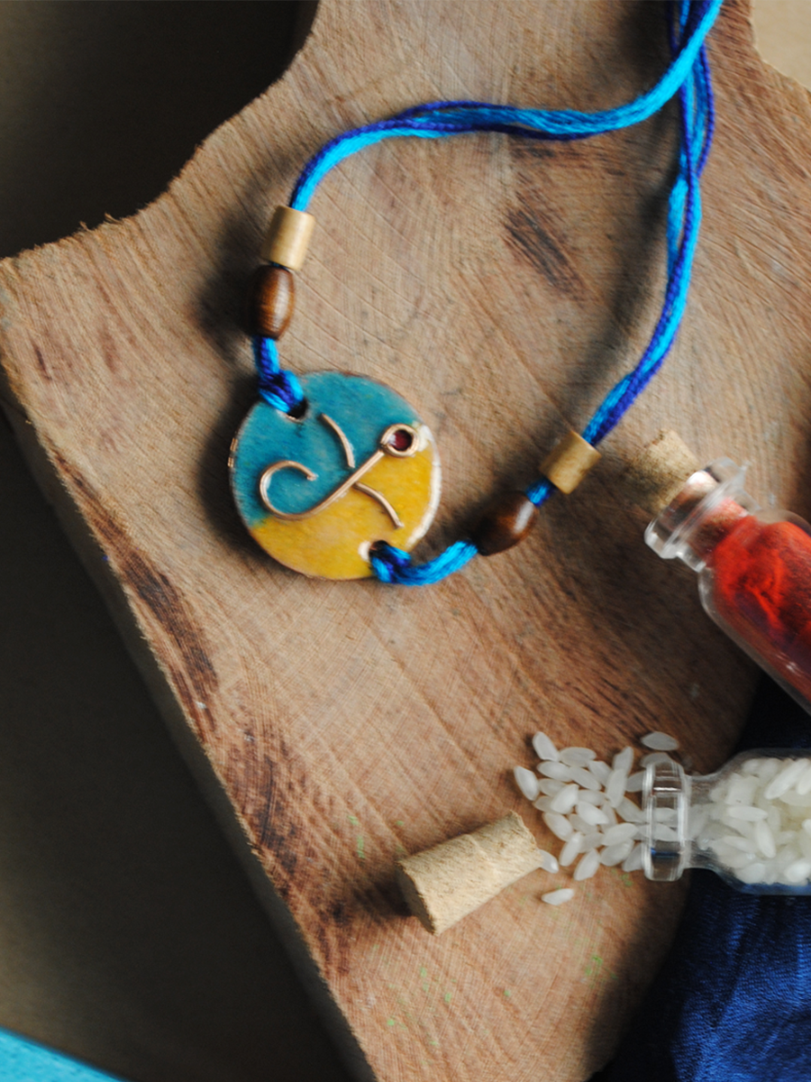 Shop Blue - Yellow Round Ganesha