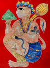 Buy Hanuman’s Valour: Gond Painting by Venkat Shyam