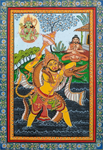 Hanuman's Valour: Pattachitra Splendour by Purusottam Swain