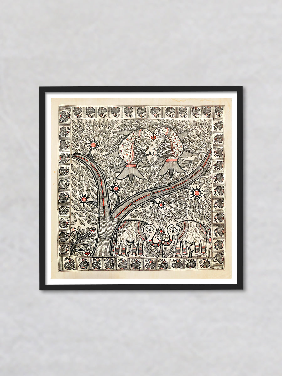 Harmony of Nature - A Madhubani love, Madhubani Painting by Ambika Devi