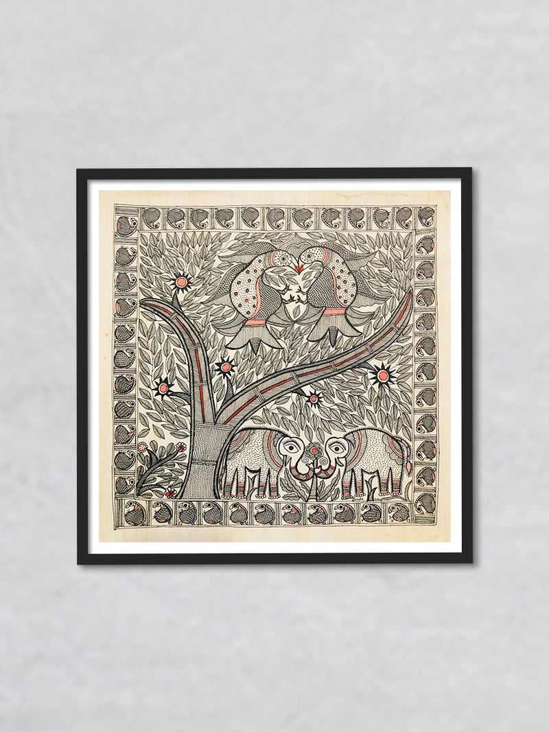 Harmony of Nature - A Madhubani love, Madhubani Painting by Ambika Devi