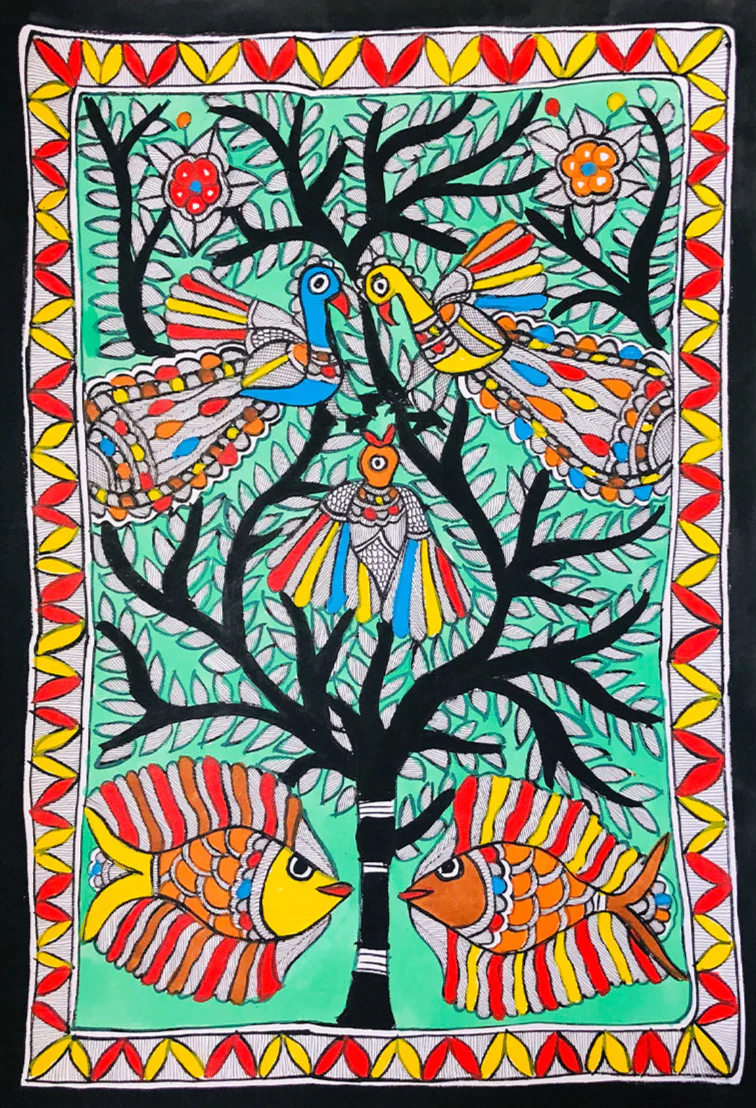 Buy Harmony's Wings: A Celebration of Prosperity Madhubani by Ambika devi