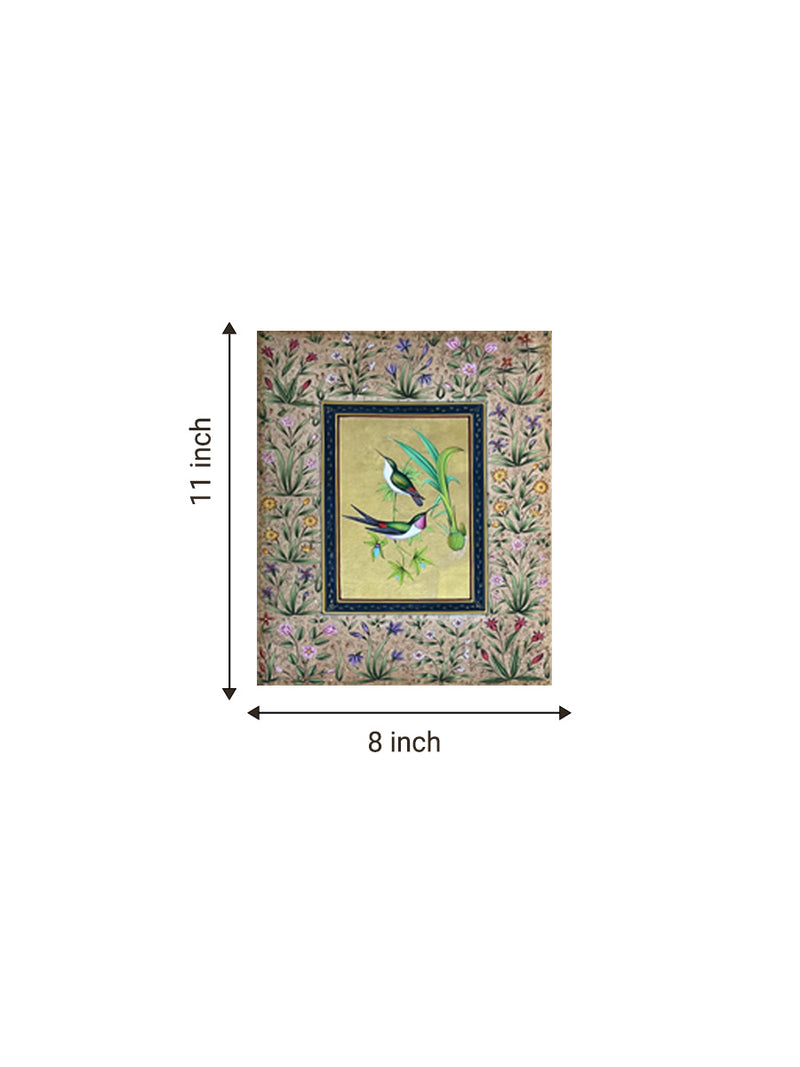 Hummingbirds in Bloom in Mughal Miniature for sale