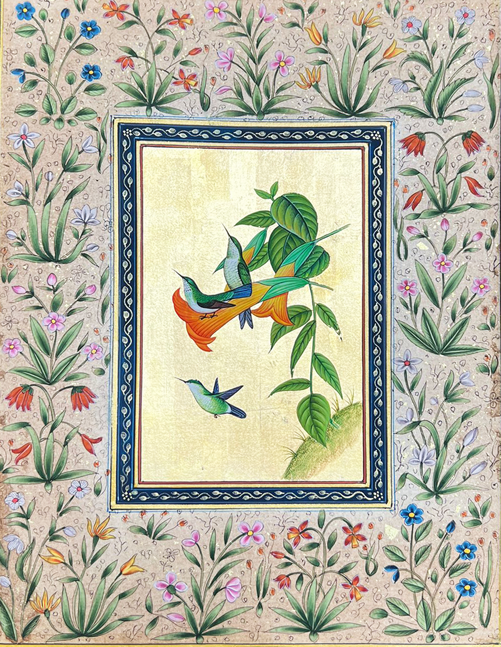 Buy Humming birds in Mughal Miniature by Mohan Prajapati