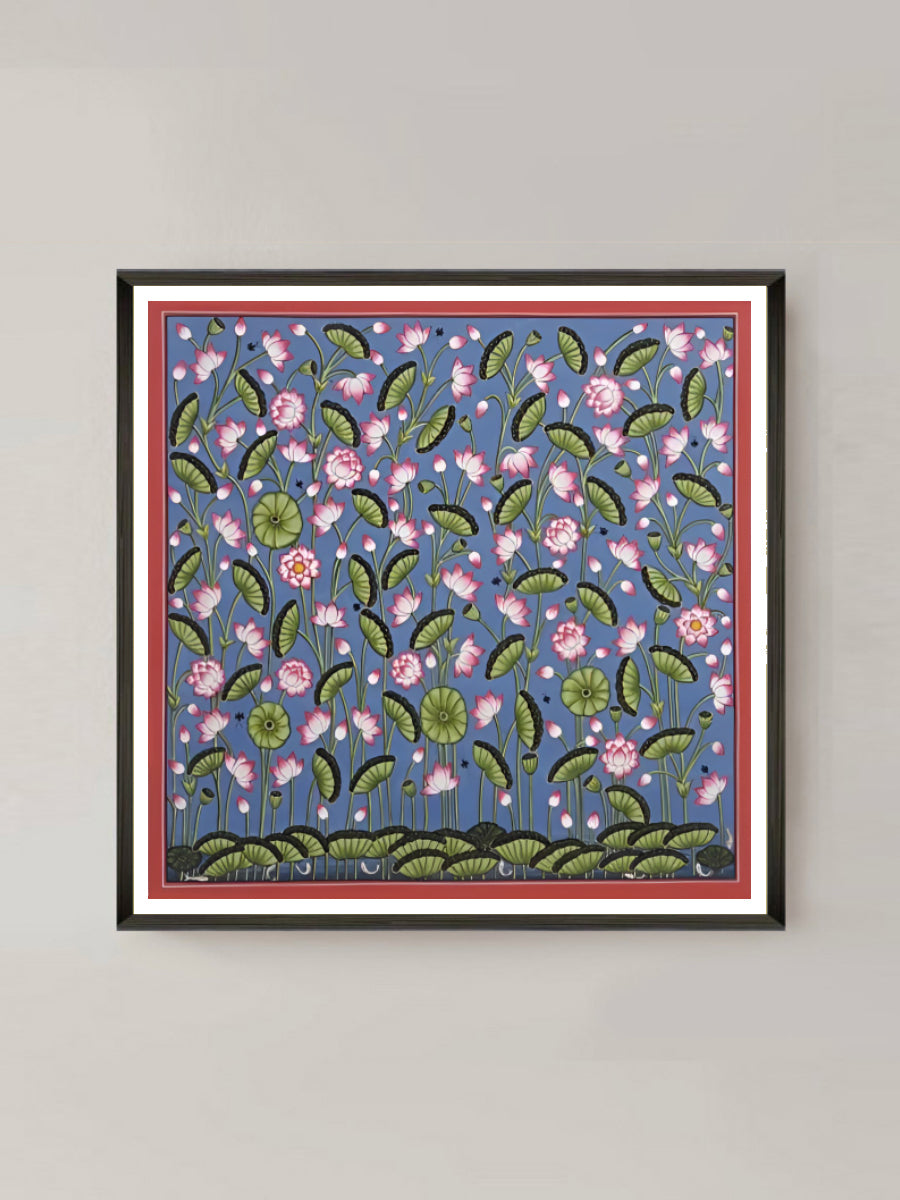 Buy Lotuses in Bloom, Traditional Pichwai painting from Rajasthan ...