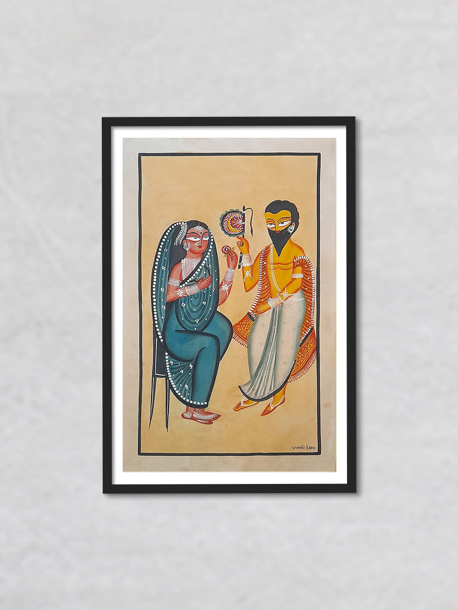 Illicit Affair A Tapestry of the Tharakeshwar Affair Khalighat Painting by Sonali Chitrakar