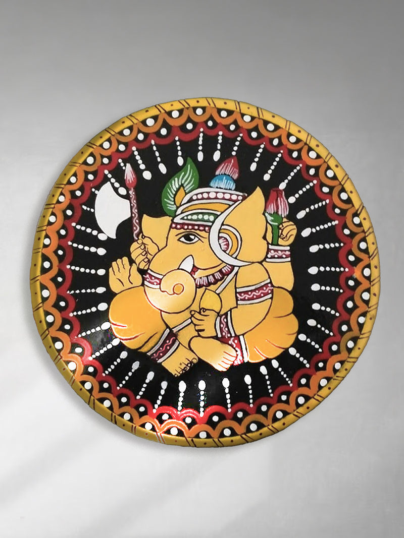 Lord Ganesha Tikuli round Wall Plates for Sale