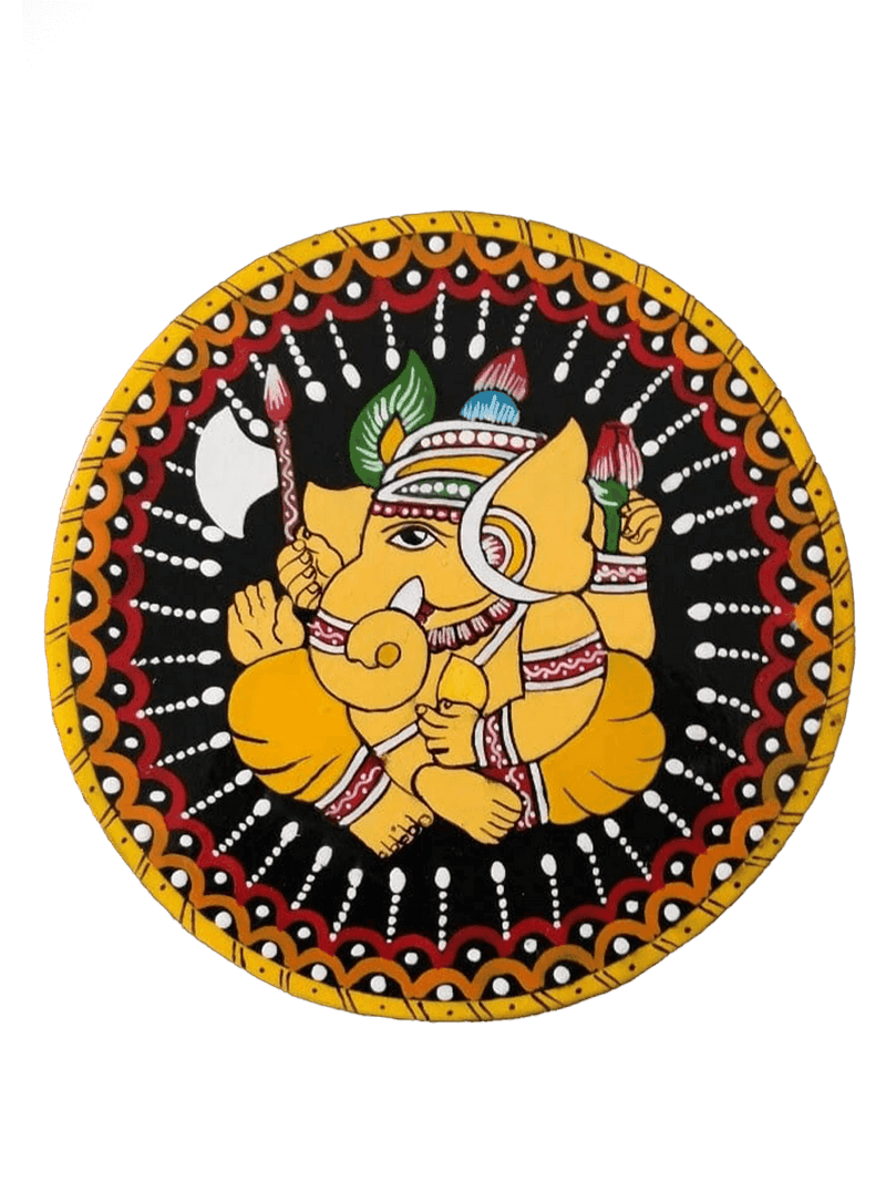 Buy Lord Ganesha Tikuli round Wall Plates