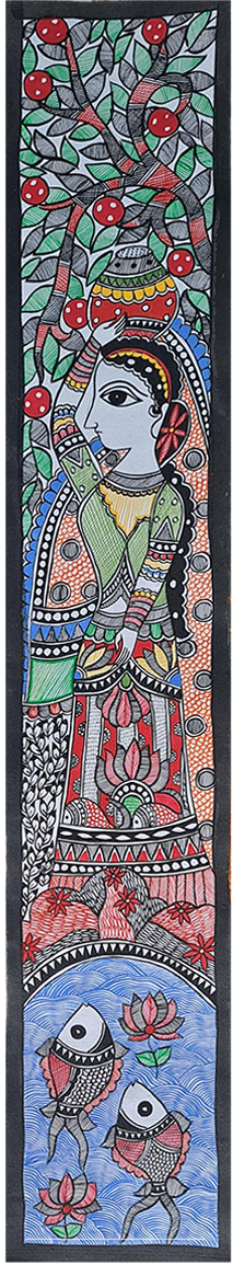 Buy Imagery of a woman carrying a pot: Madhubani by Vibhuti Nath