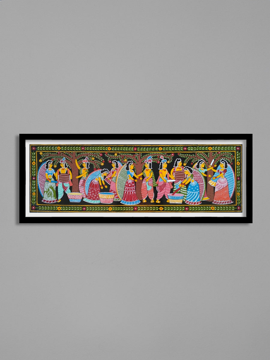 Holi scene in Tikuli painting by Ashok Kumar for Sale