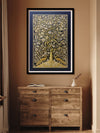 Imagery of peacocks sitting under a tree: Zari Zardozi Work by Mohd. Bilal for Sale